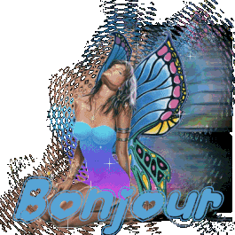 Gif bonjour femme papillo,